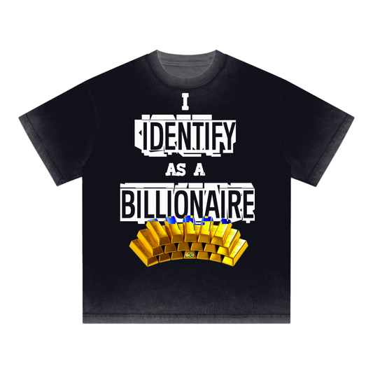 Unisex T-Shirt-I Identify As Reverse Dyed Loose Cotton