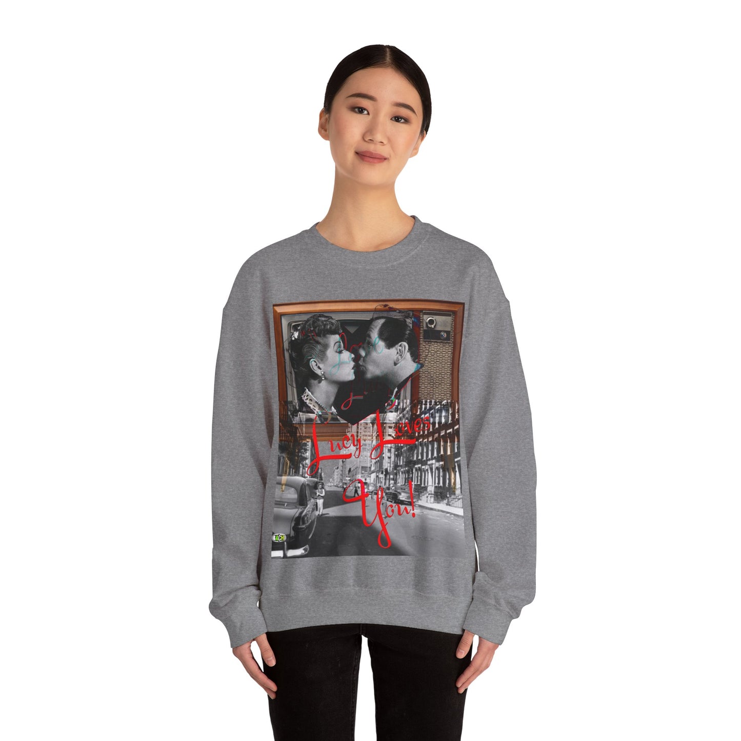 Vintage Sitcom Couple Graphic Sweatshirt - Retro TV Streetwear Print (Bachi)