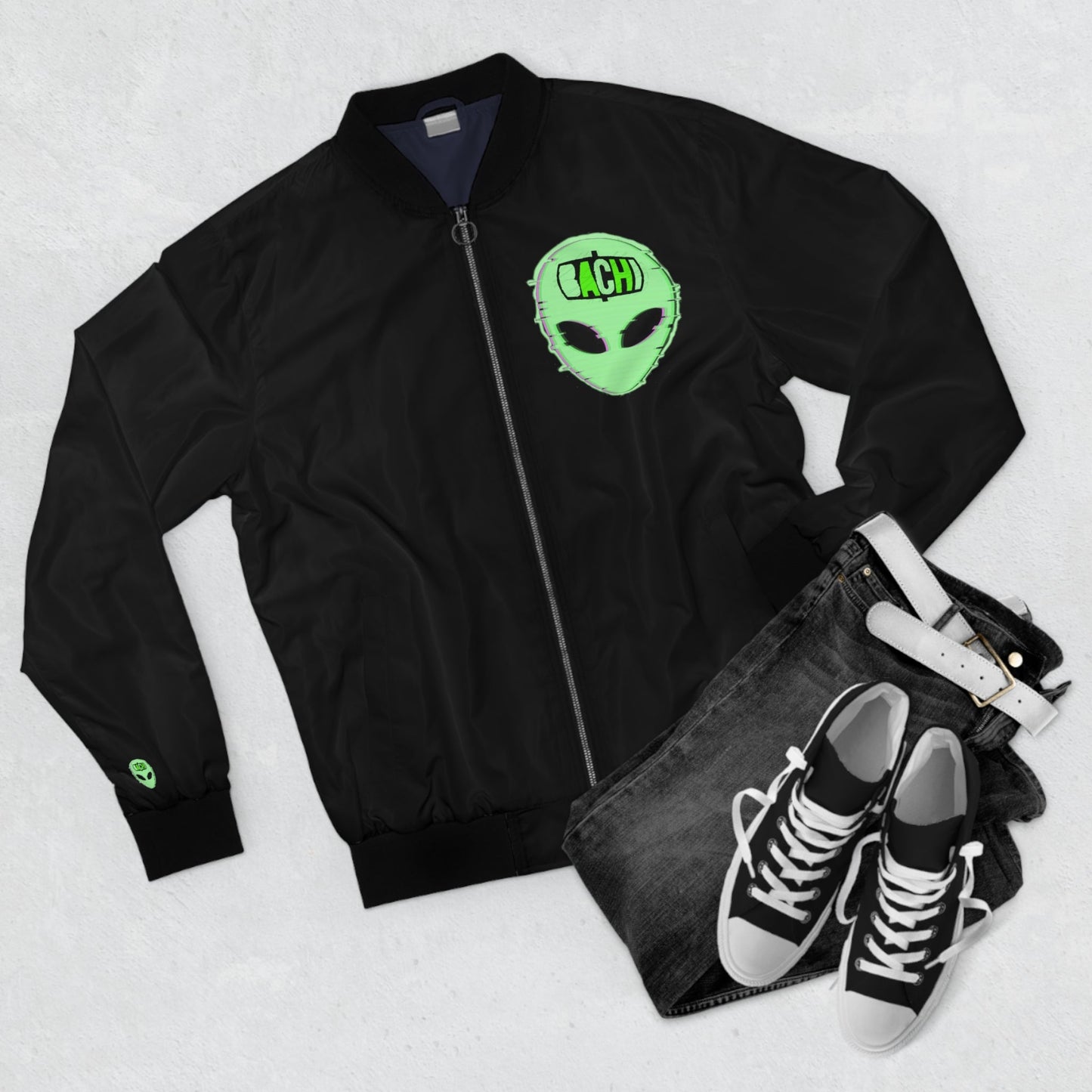 Men's Bomber Jacket (AOP) Bachi Alien Printify