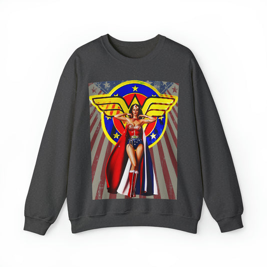 Vintage Female Hero Graphic Sweatshirt - Comic Streetwear Print (Bachi)
