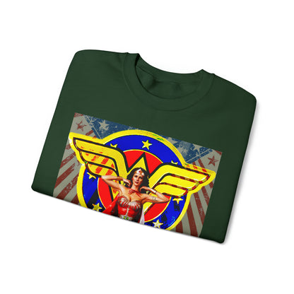 Vintage Female Hero Graphic Sweatshirt - Comic Streetwear Print (Bachi)