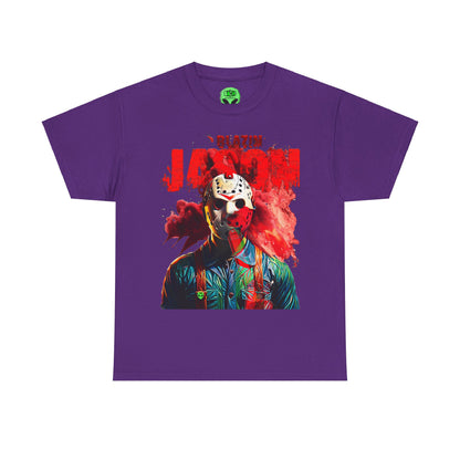 Vintage Horror Cinema Graphic Tee - Hockey Mask Slasher Streetwear (Bachi)