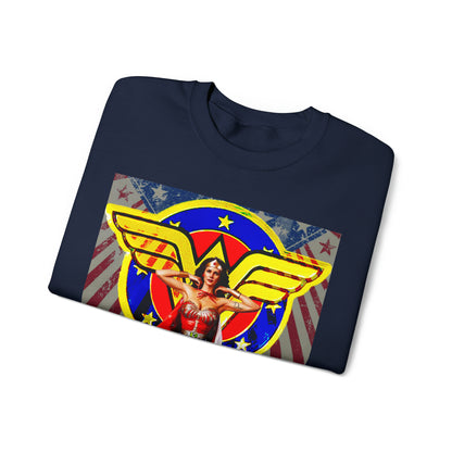 Vintage Female Hero Graphic Sweatshirt - Comic Streetwear Print (Bachi)