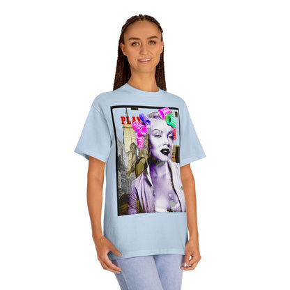Vintage Pin-Up Graphic Tee - Hollywood Icon Pink Rollers Print (Bachi)