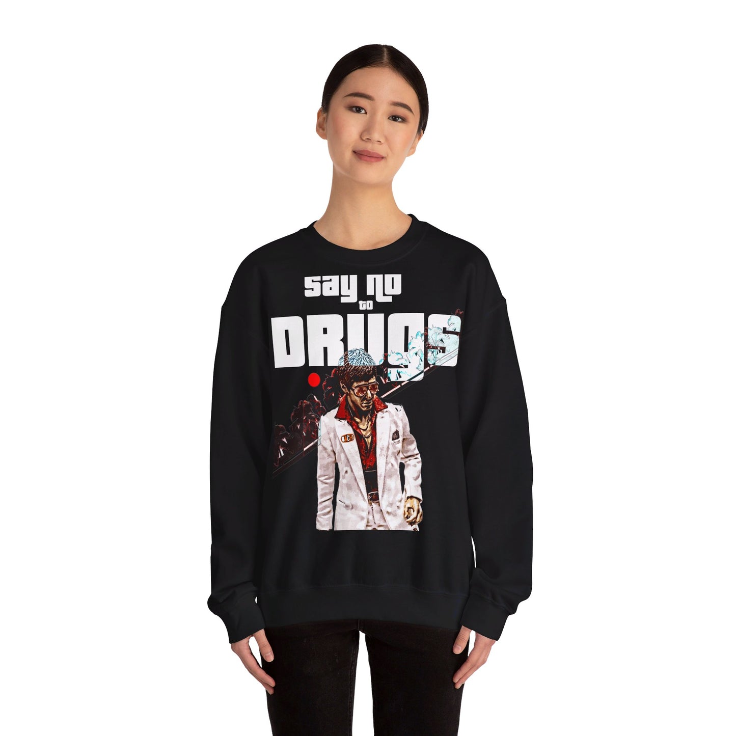 Oversized Graphic Crewneck - Cult Cinema Palm Trees Streetwear (Bachi)