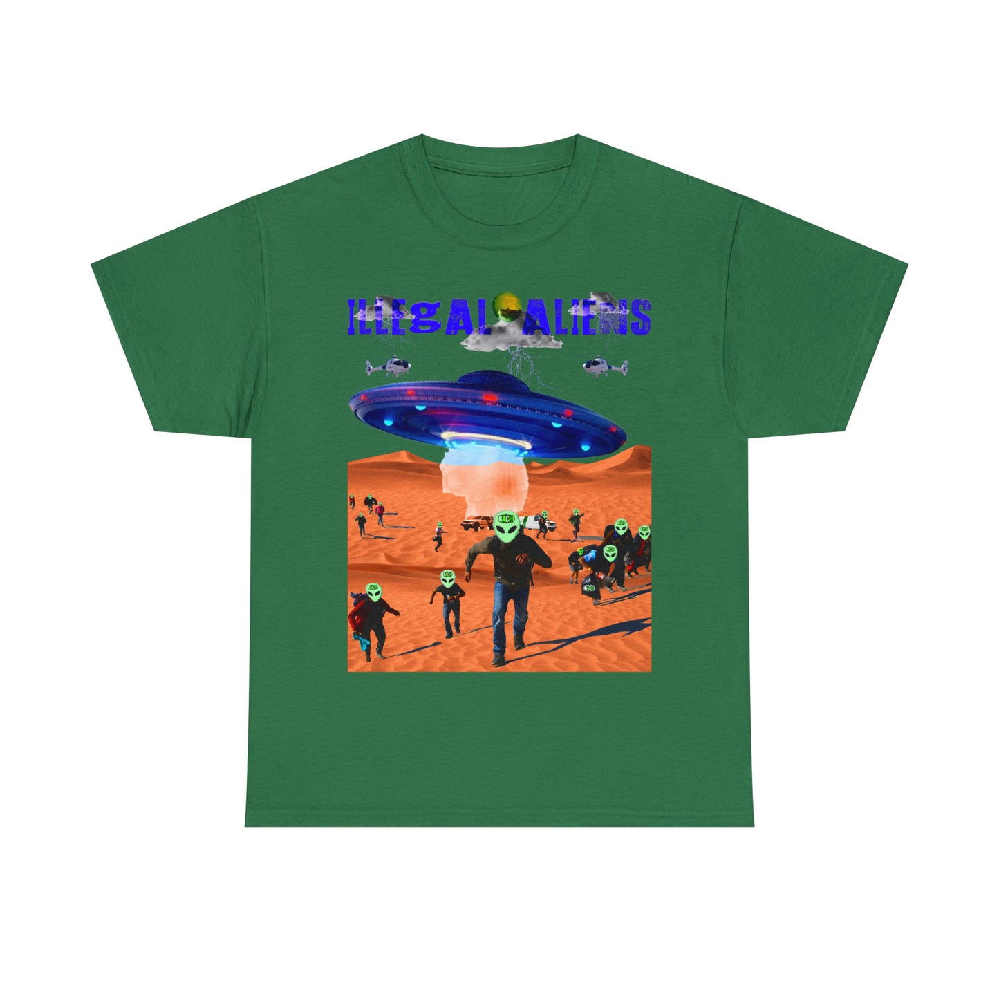 Vintage Sci-Fi Graphic Tee - Alien Invasion Streetwear Print (Bachi)