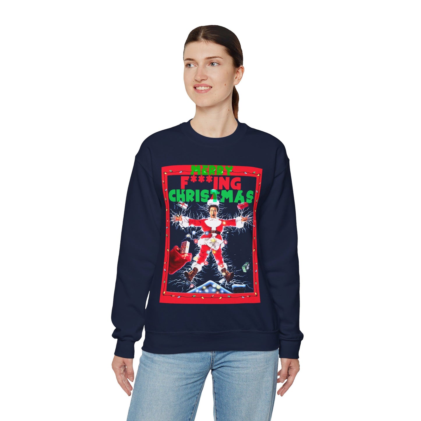 Vintage Holiday Graphic Sweatshirt - 80s Comedy Cinema Print (Bachi)