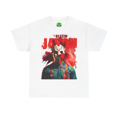 Vintage Horror Cinema Graphic Tee - Hockey Mask Slasher Streetwear (Bachi)