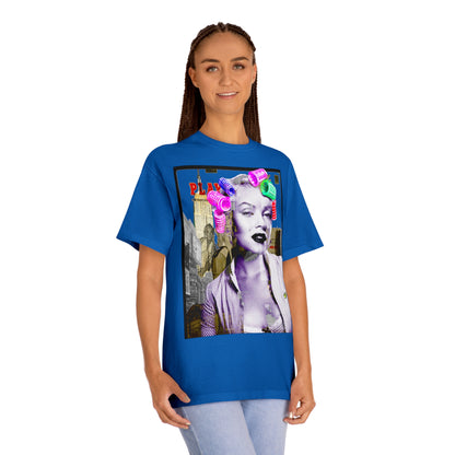 Vintage Pin-Up Graphic Tee - Hollywood Icon Pink Rollers Print (Bachi)