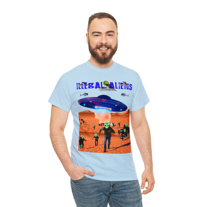 Vintage Sci-Fi Graphic Tee - Alien Invasion Streetwear Print (Bachi)