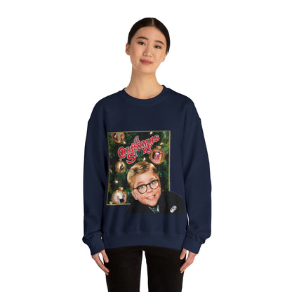 Vintage Holiday Graphic Sweatshirt - 80s Family Cinema Print (Bachi)
