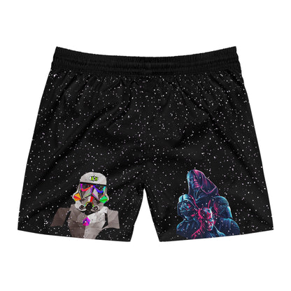 Sci-Fi Saga Graphic Swim Shorts - Dark Side Villain Streetwear Print (Bachi)