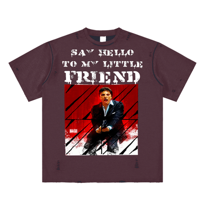 Oversized Graphic Tee - Cult Cinema Quote Streetwear Print (Bachi)