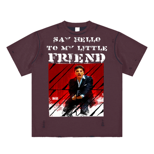 Oversized Graphic Tee - Cult Cinema Quote Streetwear Print (Bachi)