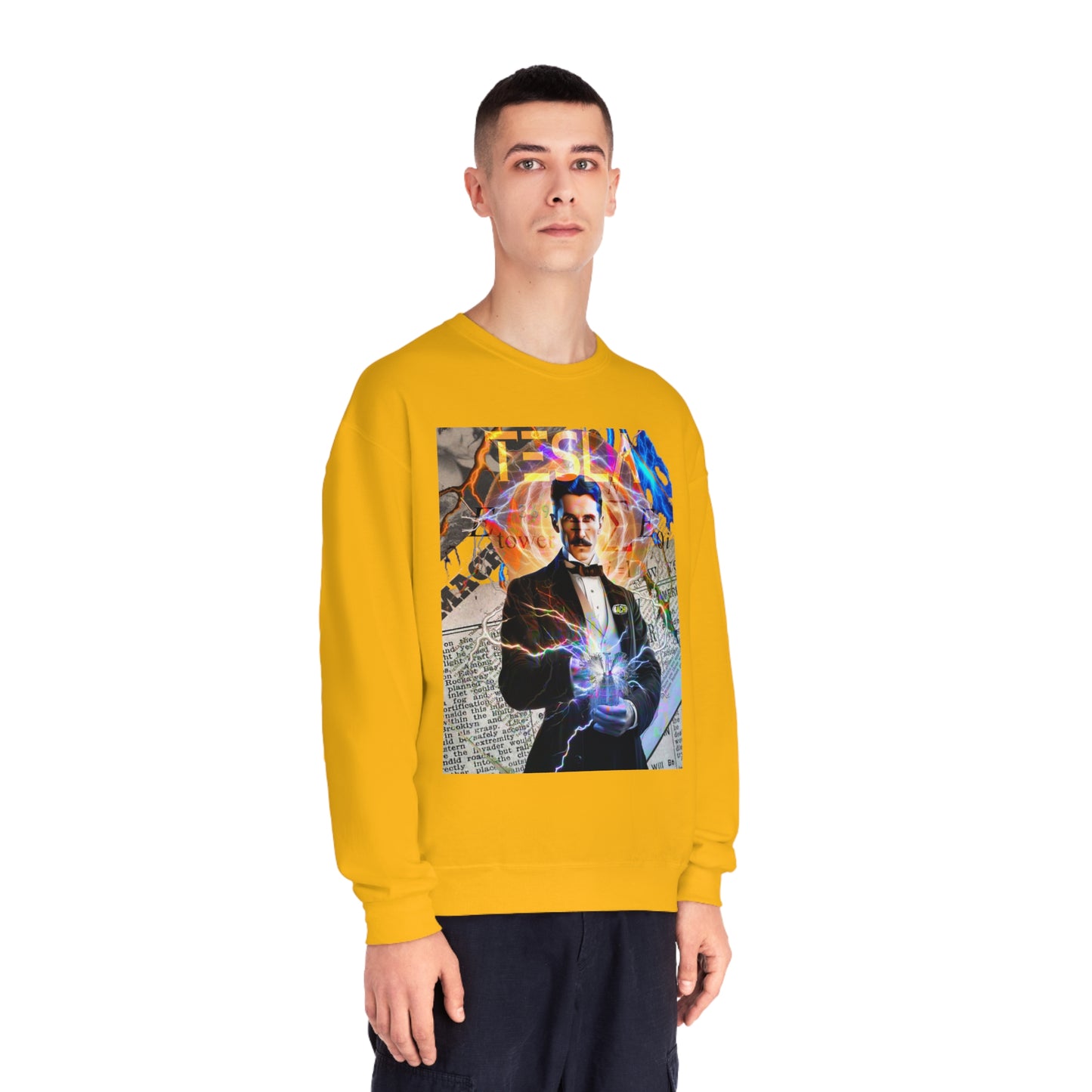 Vintage Science Icon Graphic Sweatshirt - Inventor Portrait Streetwear (Bachi)