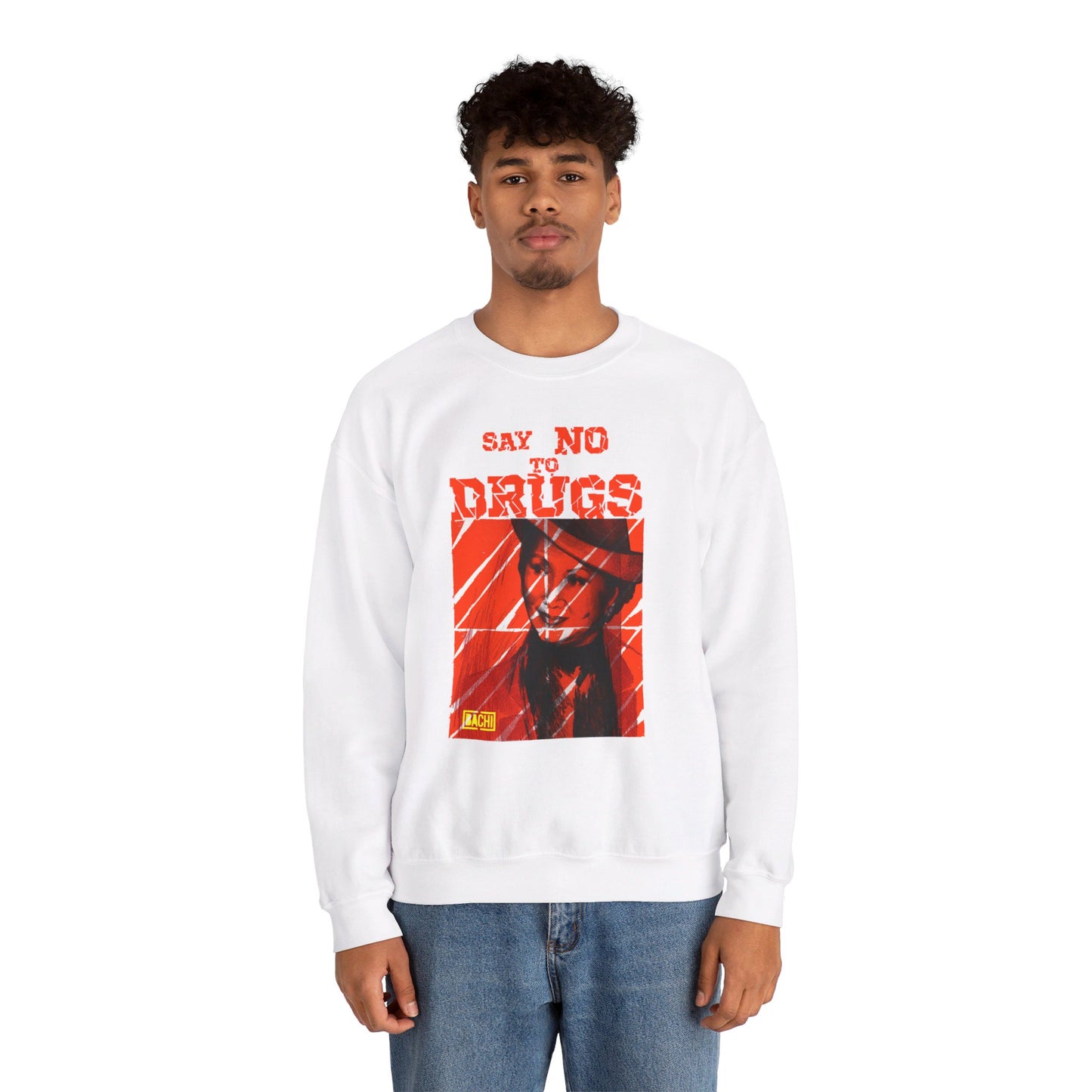 Oversized Graphic Sweatshirt - Latin Icon Orange Stripe Streetwear (Bachi)