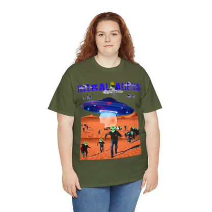 Vintage Sci-Fi Graphic Tee - Alien Invasion Streetwear Print (Bachi)