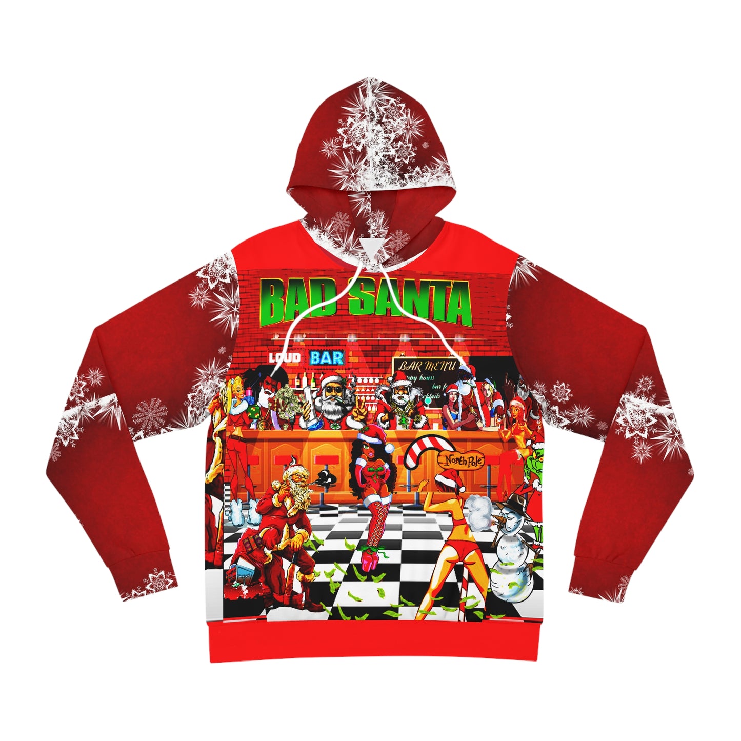 Oversized Holiday Graphic Hoodie - 00s Comedy Cinema Print (Bachi)