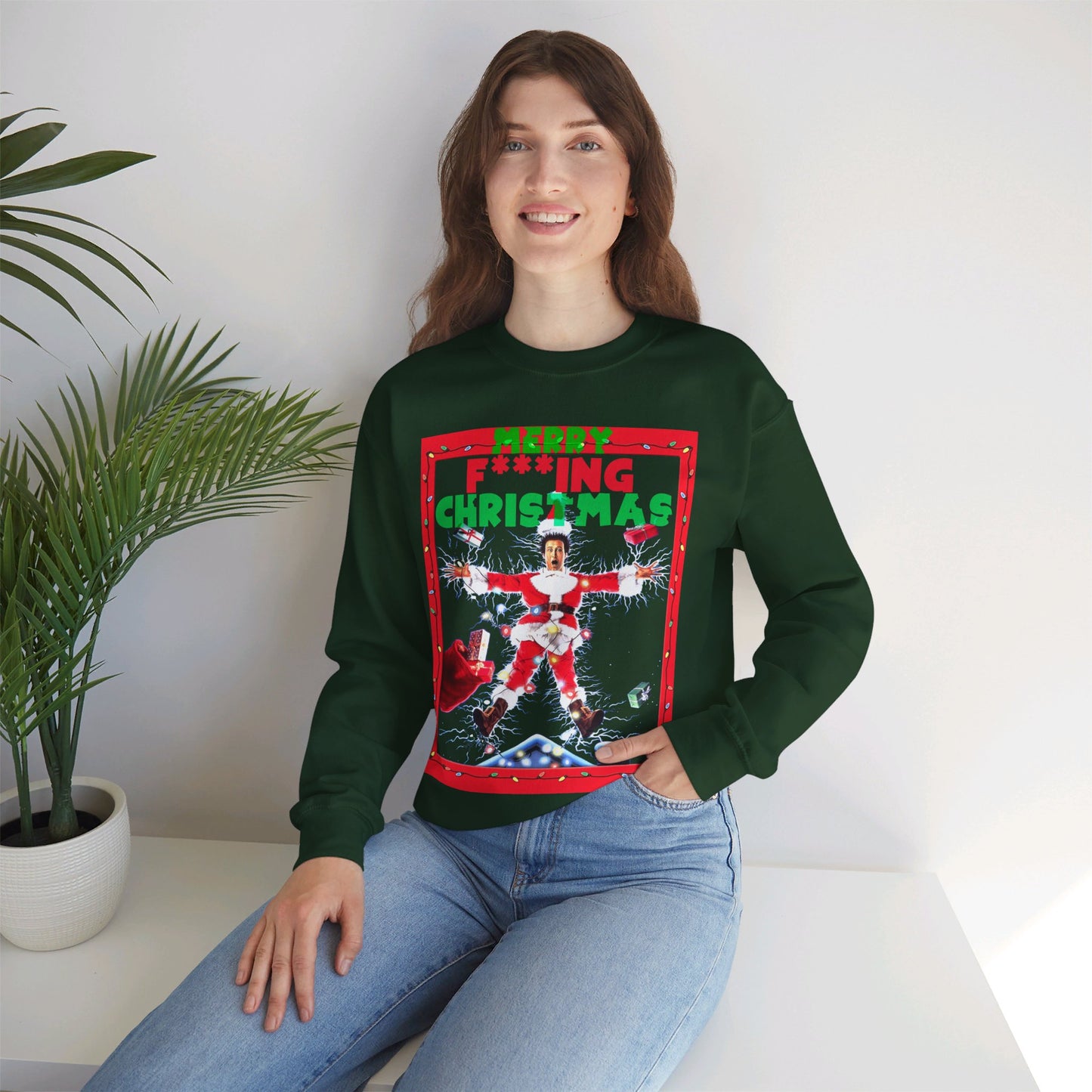 Vintage Holiday Graphic Sweatshirt - 80s Comedy Cinema Print (Bachi)