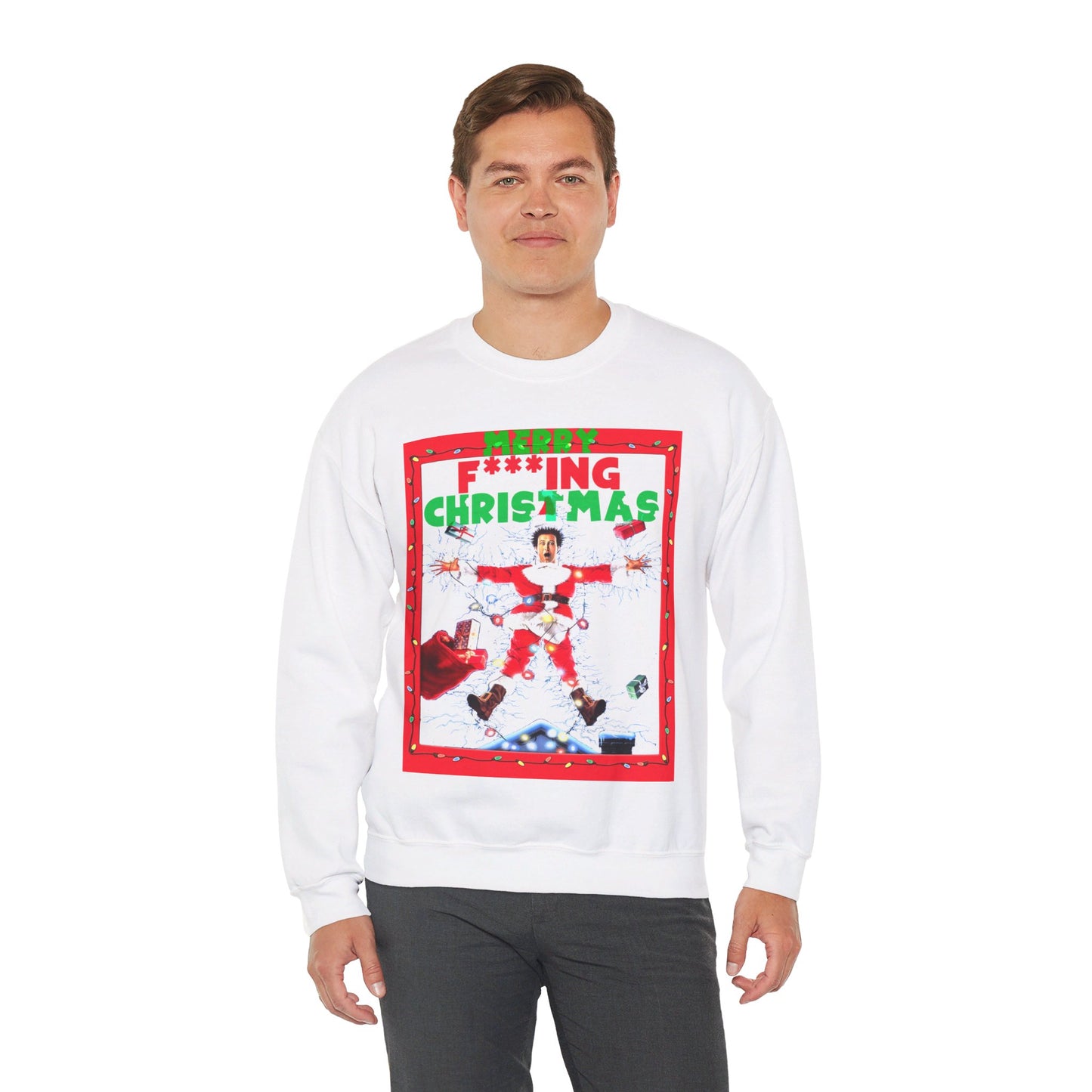 Vintage Holiday Graphic Sweatshirt - 80s Comedy Cinema Print (Bachi)