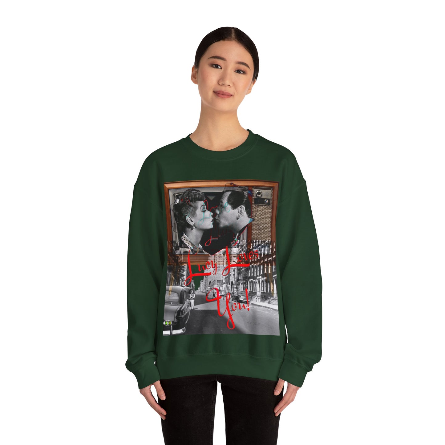 Vintage Sitcom Couple Graphic Sweatshirt - Retro TV Streetwear Print (Bachi)