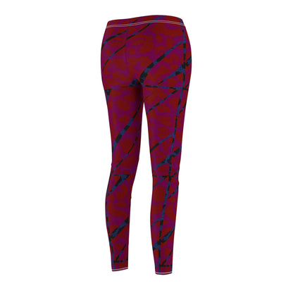 Women's Casual Leggings Bachi Red Blue Printify