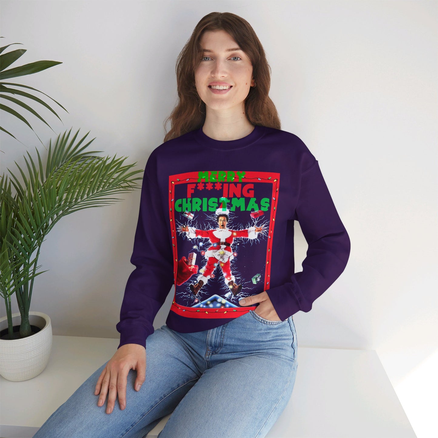 Vintage Holiday Graphic Sweatshirt - 80s Comedy Cinema Print (Bachi)
