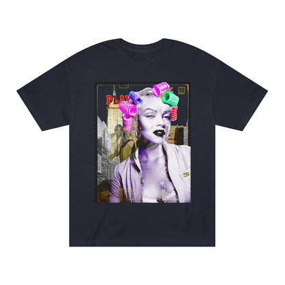 Vintage Pin-Up Graphic Tee - Hollywood Icon Pink Rollers Print (Bachi)