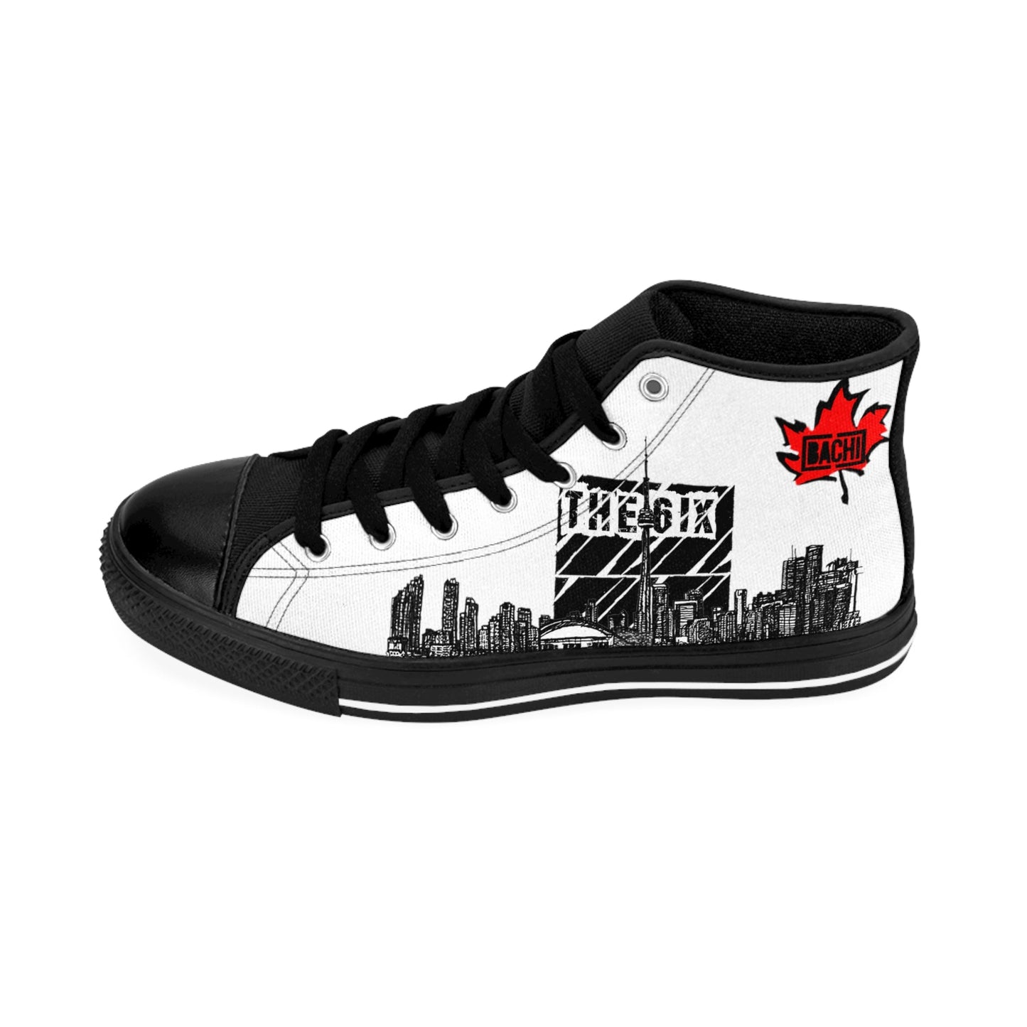 Men's High Top Sneaker Dripper 6ix Skyline White Printify
