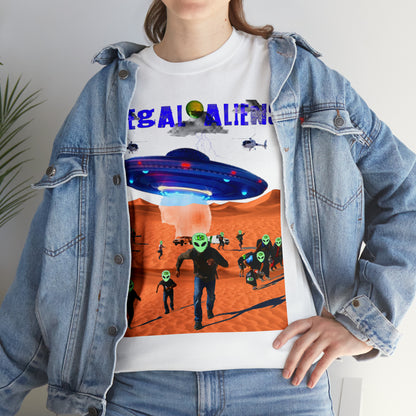 Vintage Sci-Fi Graphic Tee - Alien Invasion Streetwear Print (Bachi)