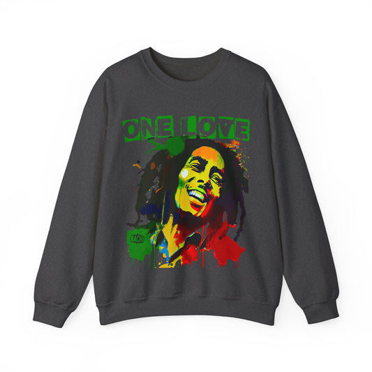Heavyweight Graphic Sweatshirt - Reggae Legend Portrait Streetwear (Bachi)