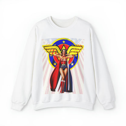 Vintage Female Hero Graphic Sweatshirt - Comic Streetwear Print (Bachi)