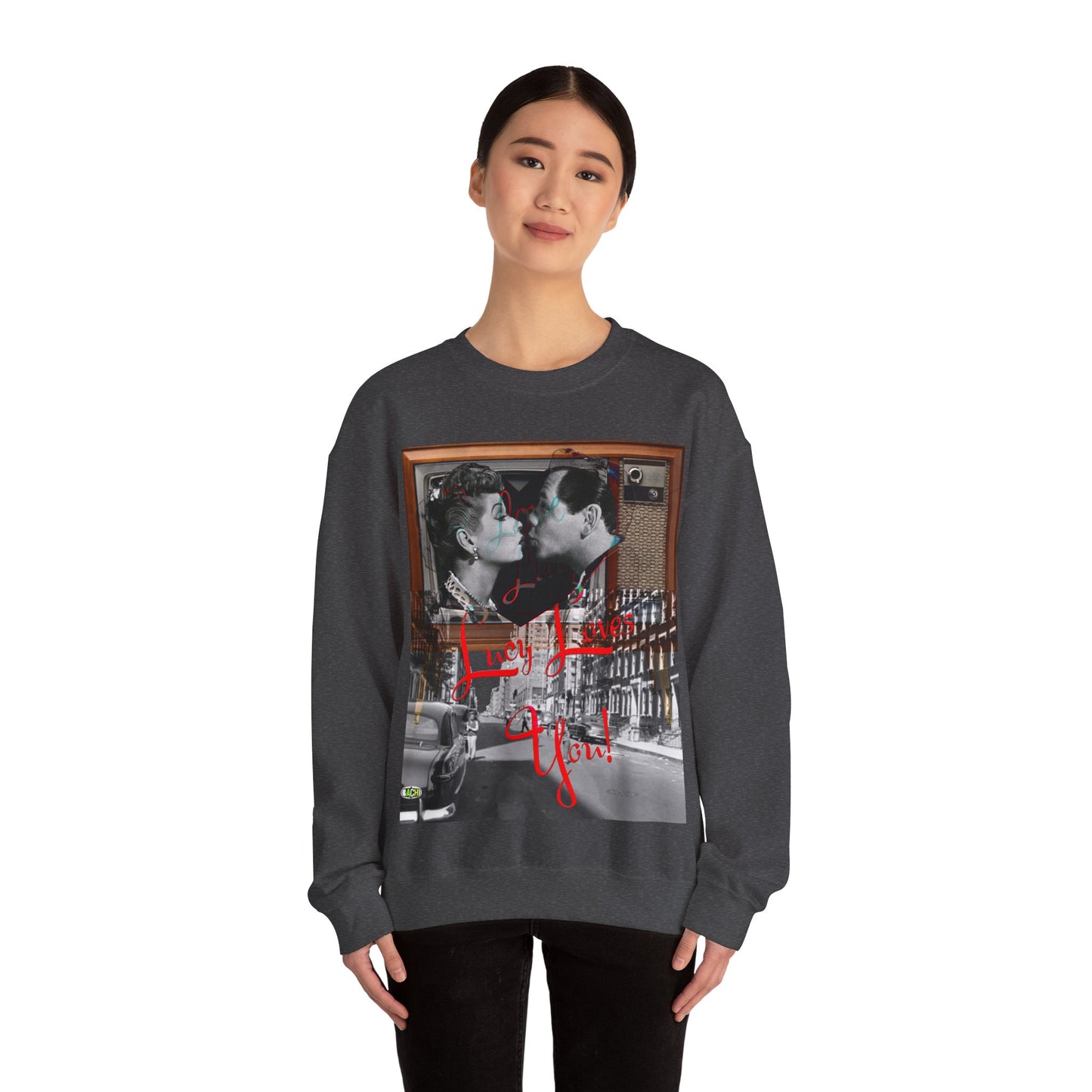Vintage Sitcom Couple Graphic Sweatshirt - Retro TV Streetwear Print (Bachi)