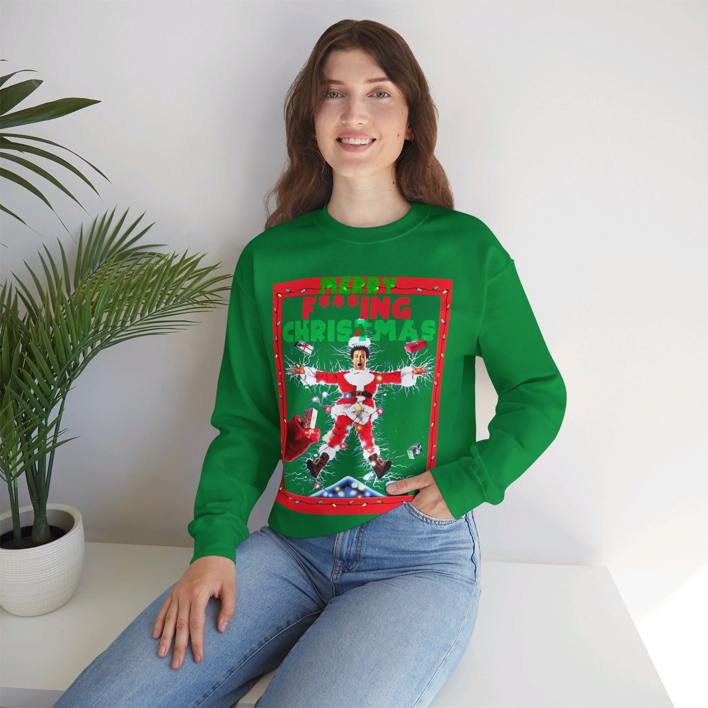 Vintage Holiday Graphic Sweatshirt - 80s Comedy Cinema Print (Bachi)