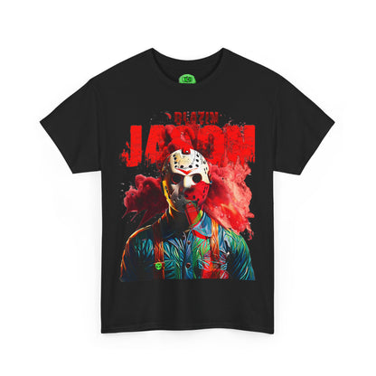 Vintage Horror Cinema Graphic Tee - Hockey Mask Slasher Streetwear (Bachi)