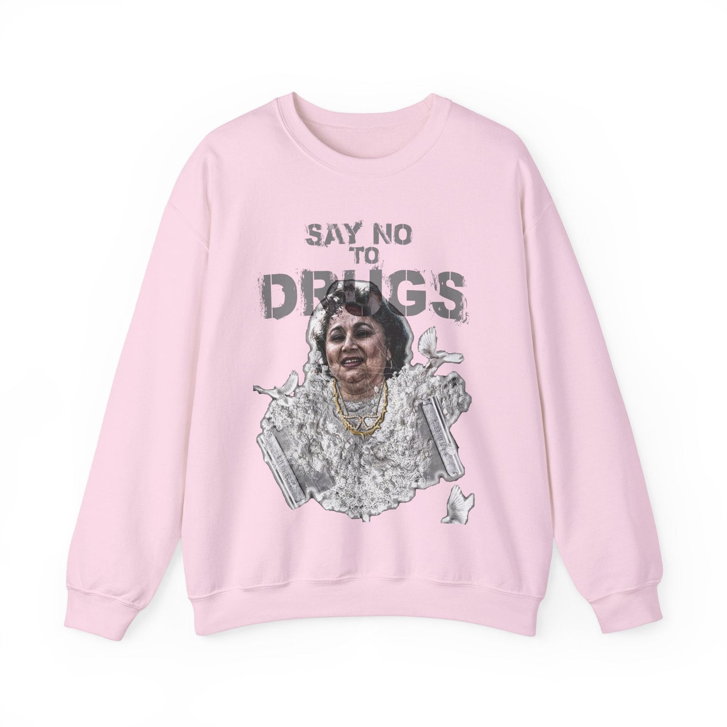 Unisex Sweater Griselda Blanco White Birds Printify