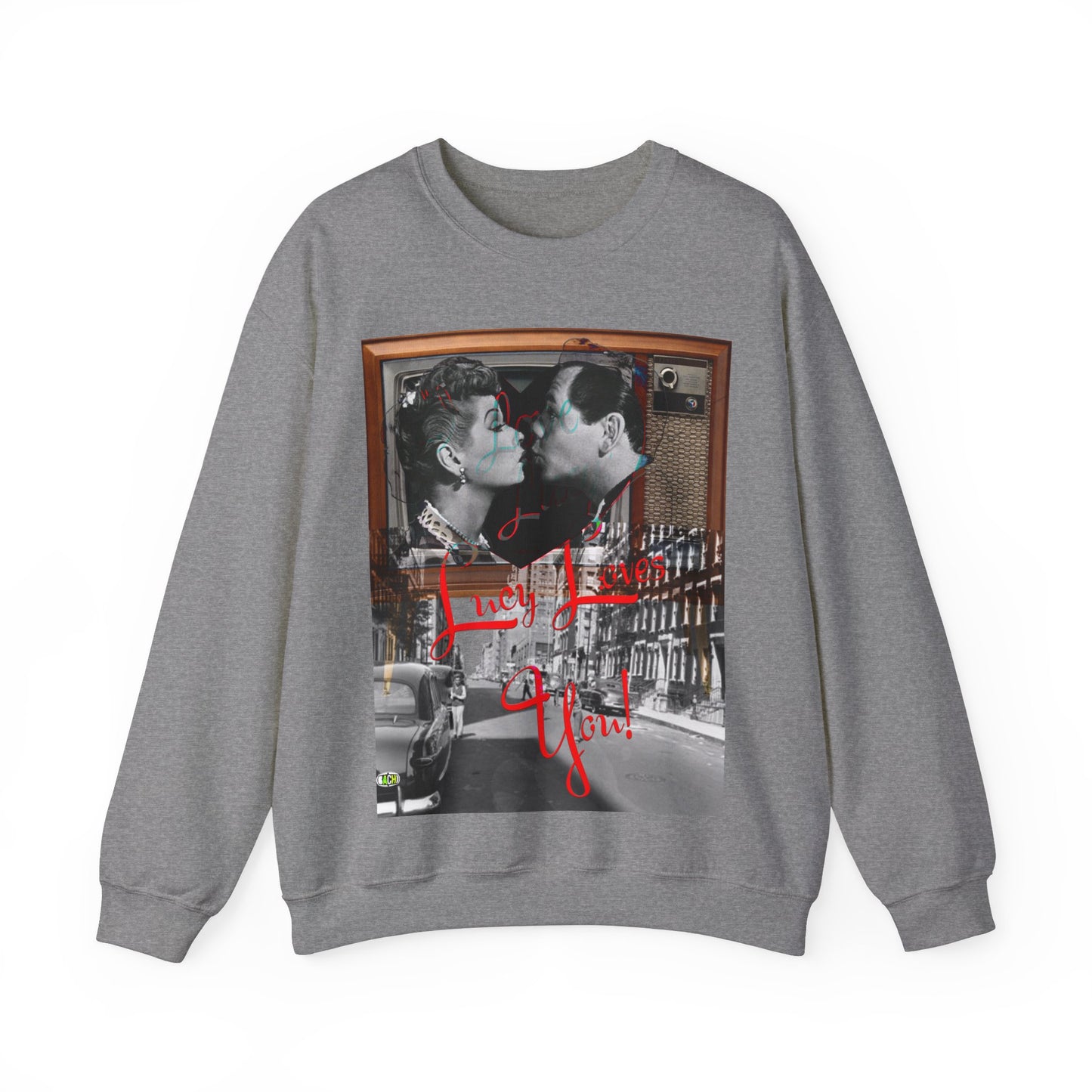 Vintage Sitcom Couple Graphic Sweatshirt - Retro TV Streetwear Print (Bachi)