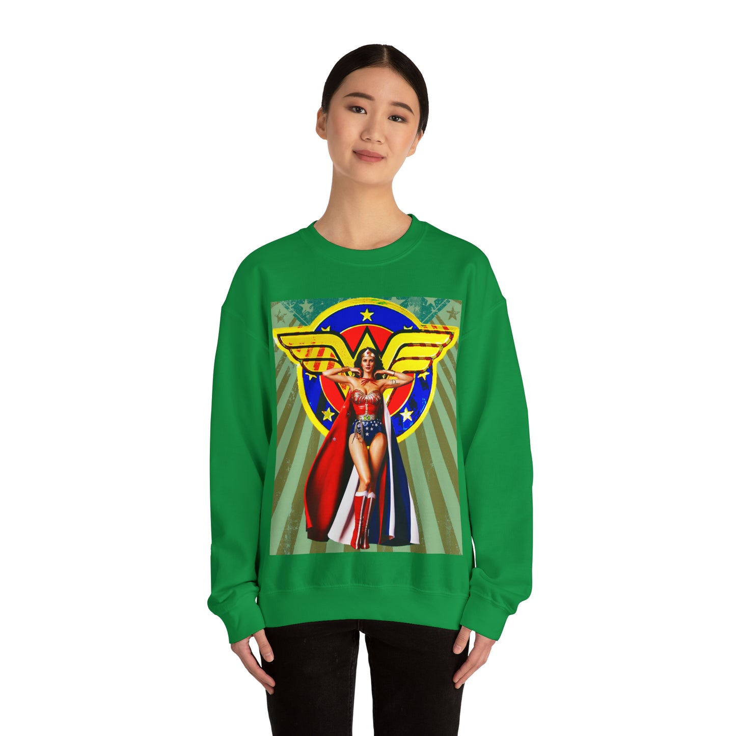 Vintage Female Hero Graphic Sweatshirt - Comic Streetwear Print (Bachi)