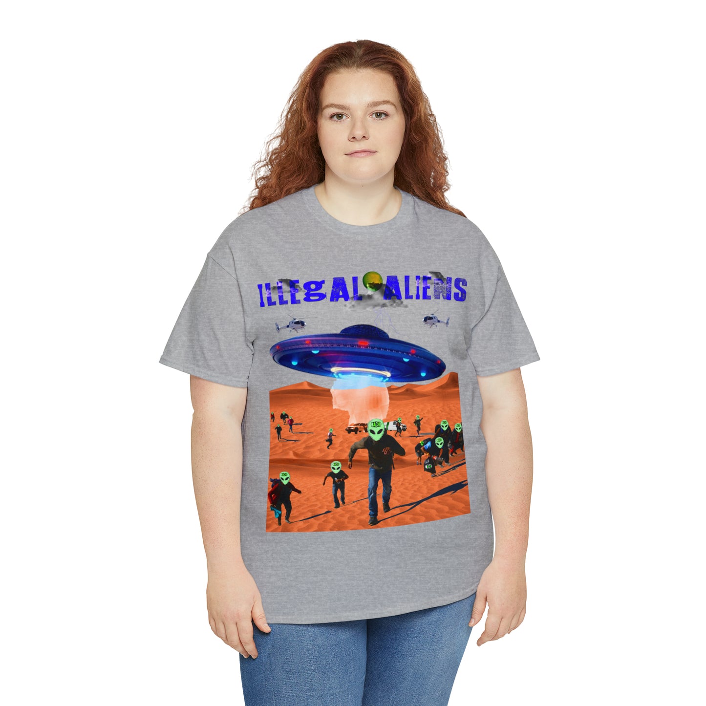 Vintage Sci-Fi Graphic Tee - Alien Invasion Streetwear Print (Bachi)