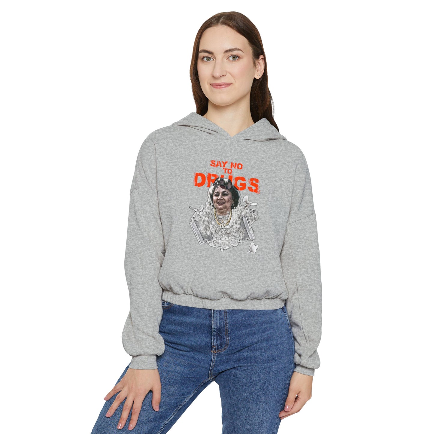 Cinched Hem Graphic Hoodie - Latin Icon Streetwear Print (Bachi)