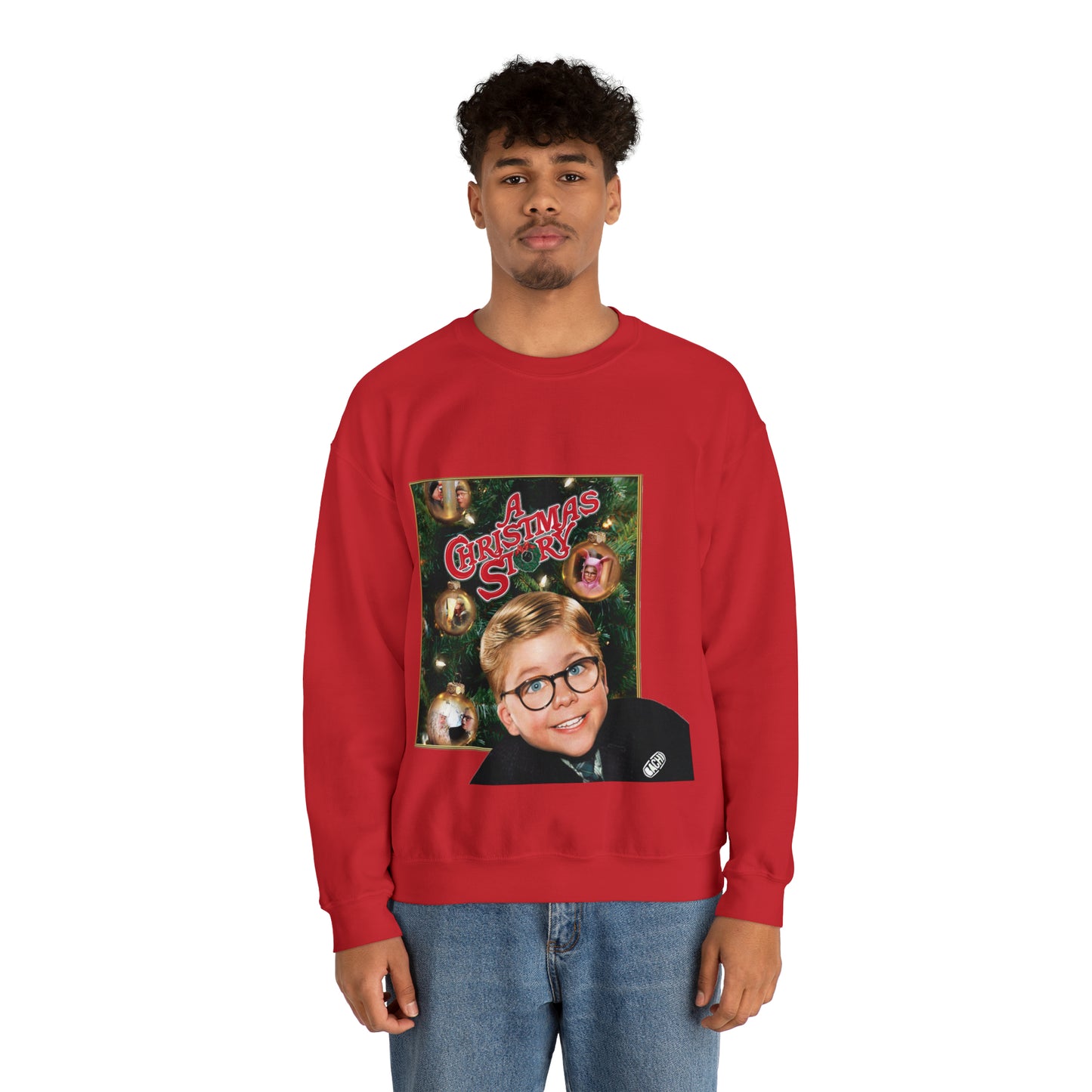 Vintage Holiday Graphic Sweatshirt - 80s Family Cinema Print (Bachi)