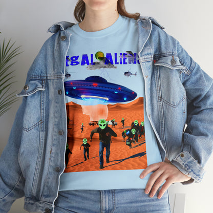 Vintage Sci-Fi Graphic Tee - Alien Invasion Streetwear Print (Bachi)
