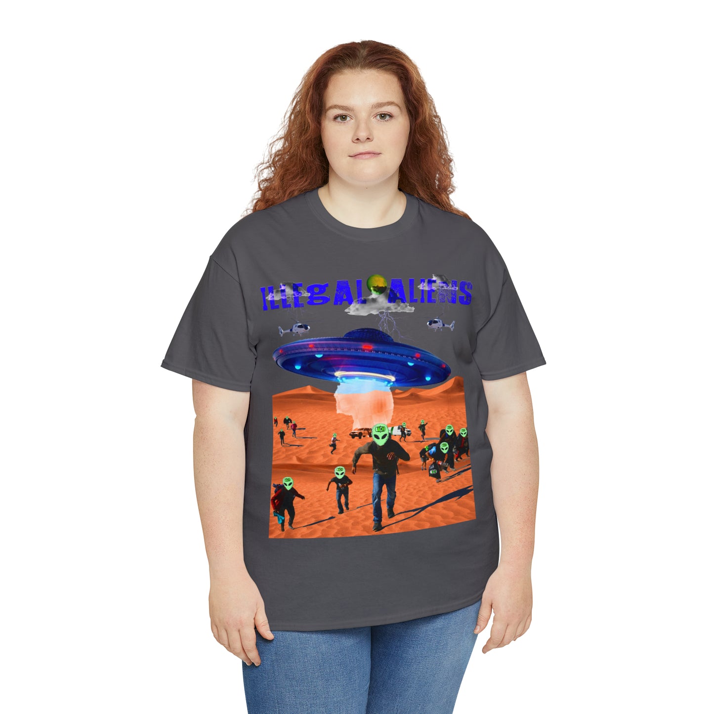 Vintage Sci-Fi Graphic Tee - Alien Invasion Streetwear Print (Bachi)