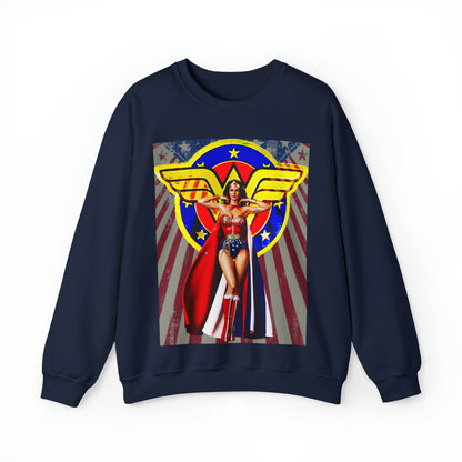 Vintage Female Hero Graphic Sweatshirt - Comic Streetwear Print (Bachi)