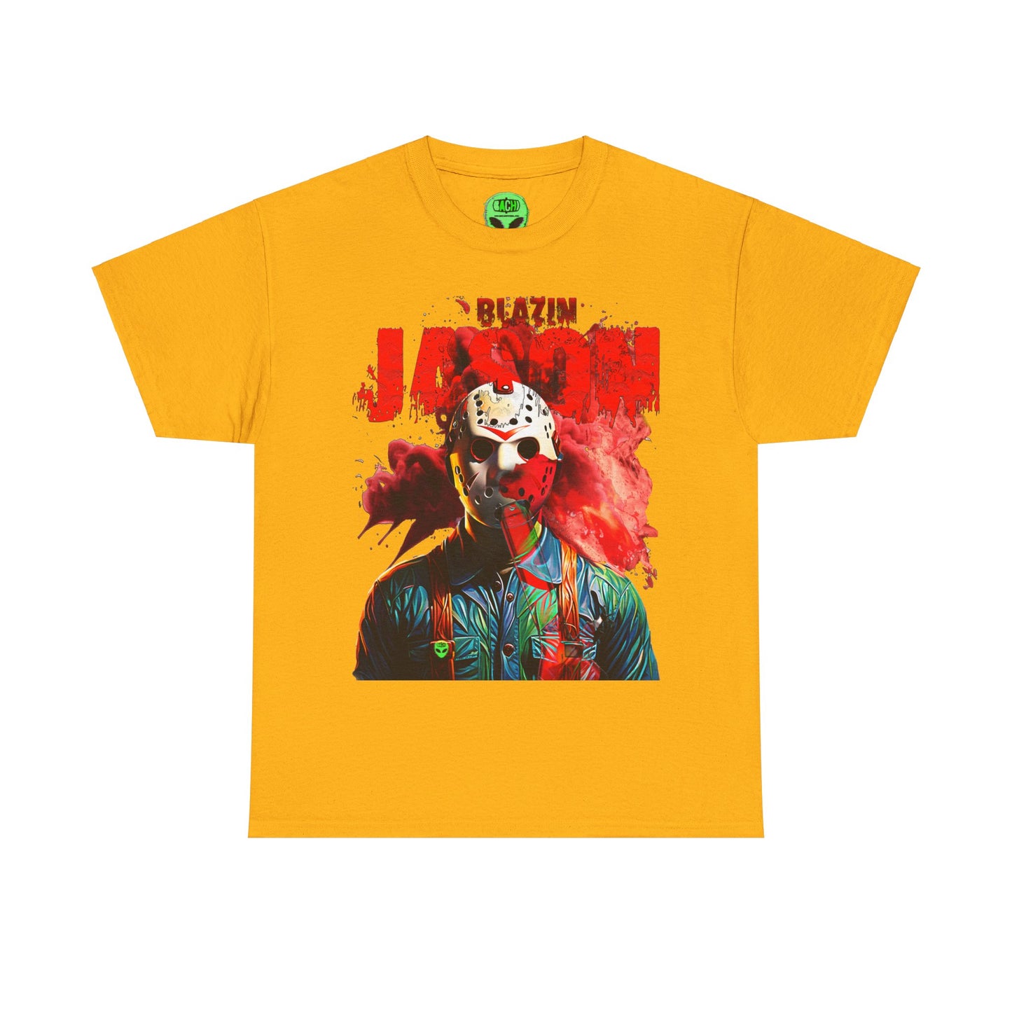 Vintage Horror Cinema Graphic Tee - Hockey Mask Slasher Streetwear (Bachi)