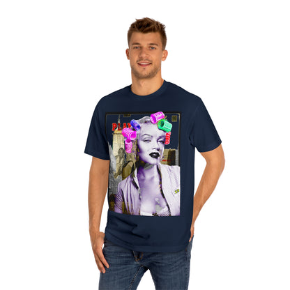 Vintage Pin-Up Graphic Tee - Hollywood Icon Pink Rollers Print (Bachi)