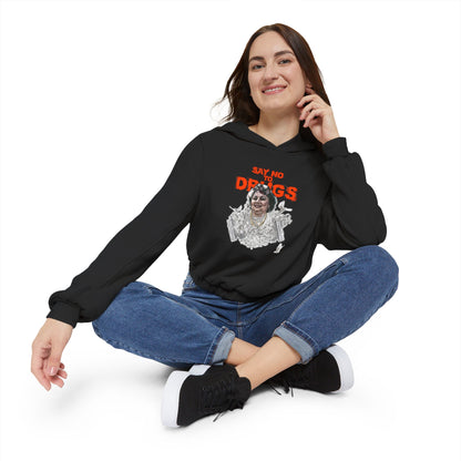 Cinched Hem Graphic Hoodie - Latin Icon Streetwear Print (Bachi)