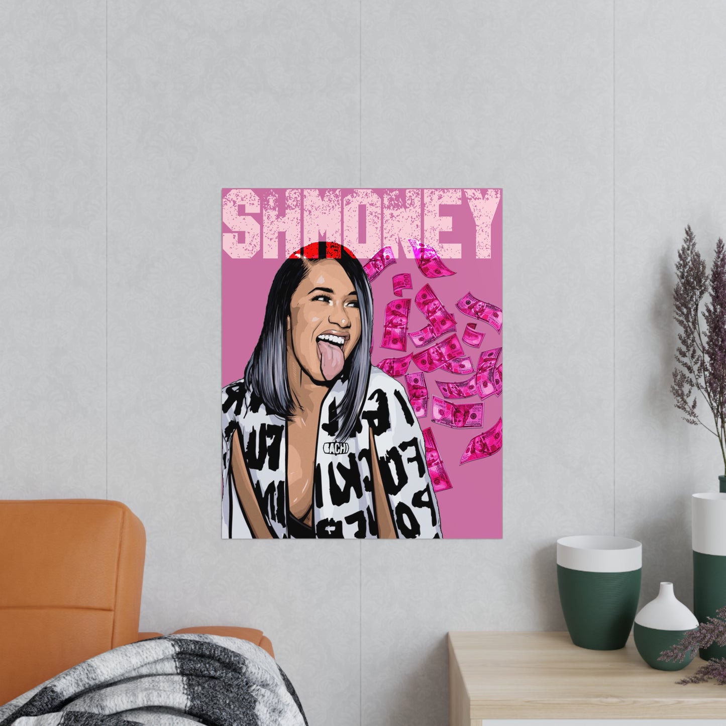 Y2K Music Icon Wall Art Poster - Female Rap Portrait Print (Bachi)