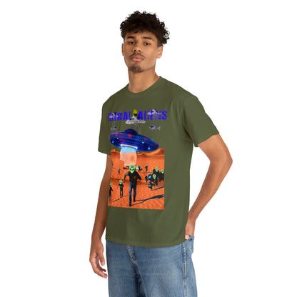 Vintage Sci-Fi Graphic Tee - Alien Invasion Streetwear Print (Bachi)