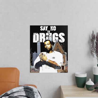 Vintage Hip-Hop Wall Art Poster - Detroit Legend Portrait Print (Bachi)